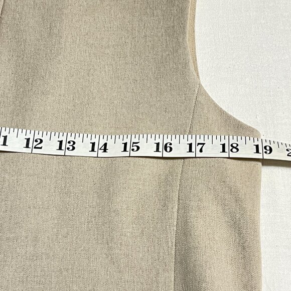 ZARA Beige Sleeveless Tailored Vest Top Women M Cropped Structured Minimalist - Picture 7 of 8
